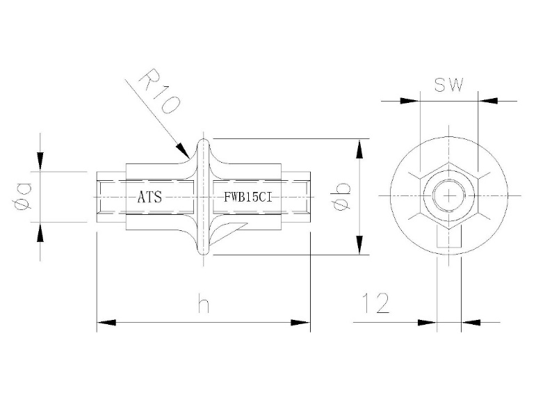 ATS 15mm HD Flanged Water bar (FWB15CI) product image