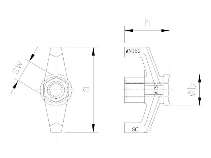 ATS 15mm HD Wing Nut (WN15G) product image